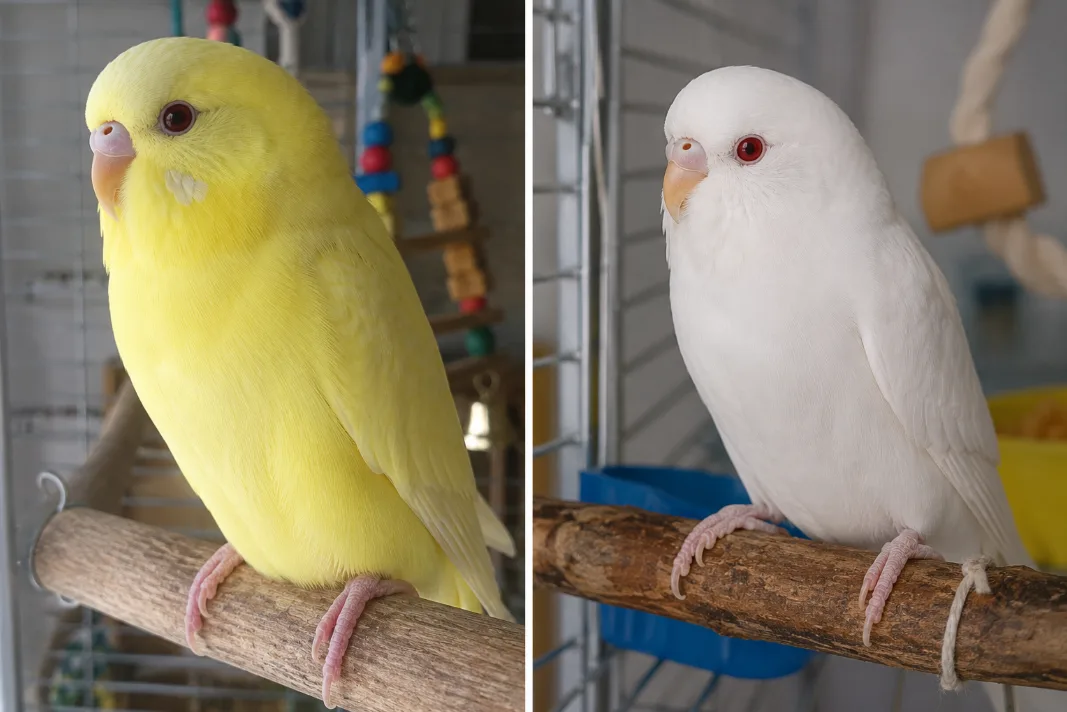 Albino ve Lutino Muhabbet Kuşu