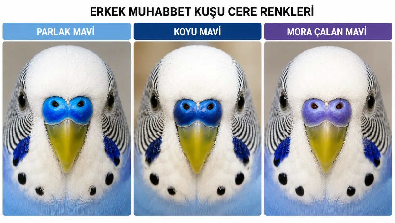 Erkek muhabbet kuşu cere renkleri