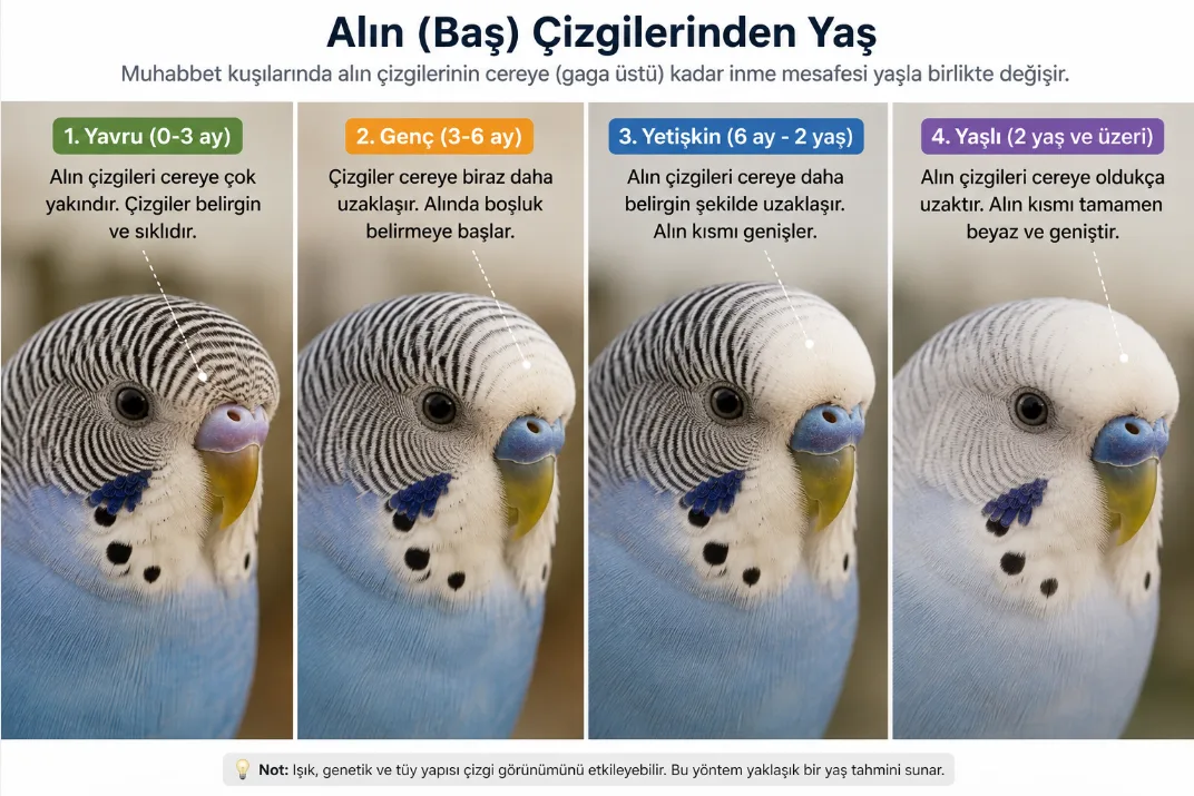 muhabbet kuşu alın baş çizgisi